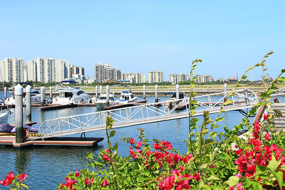 Long Lifespan Aluminum Gangway Rameps Marina Floating Walkway Dock For Yacht Boat Ship Use